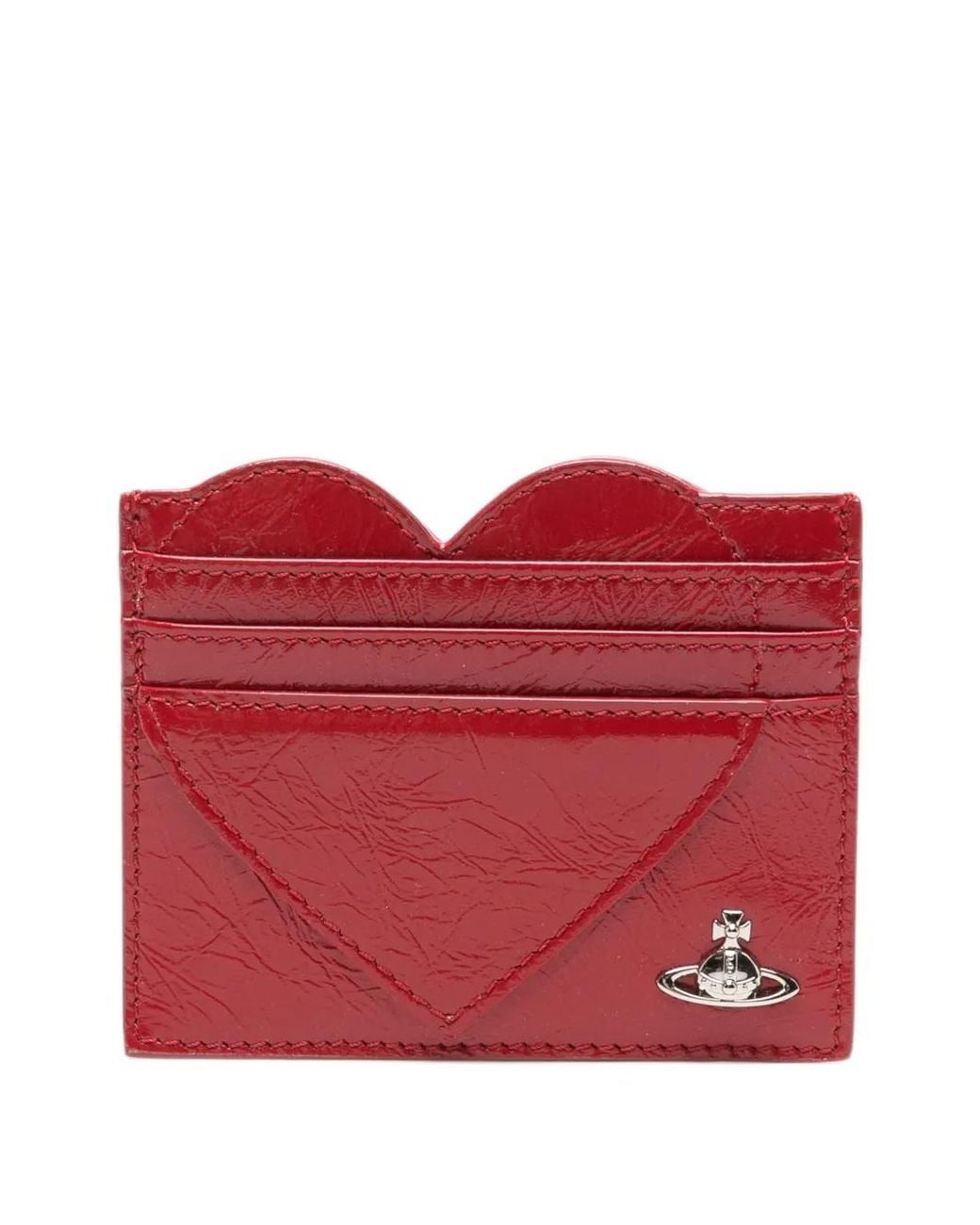Vivienne Westwood Red Heart-Shaped Orb Card Holder