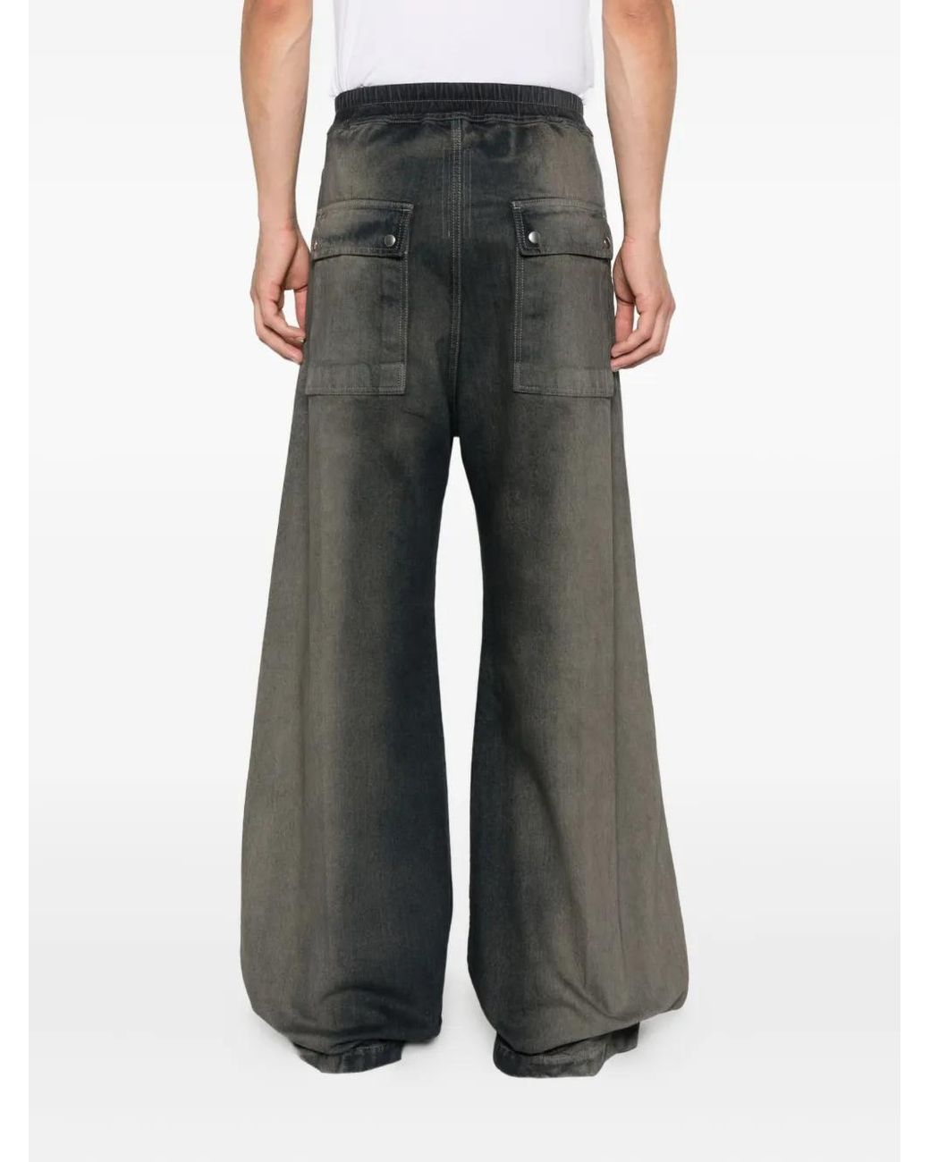 Rick Owens Gray Wide-Leg Trousers With Drawstring for men