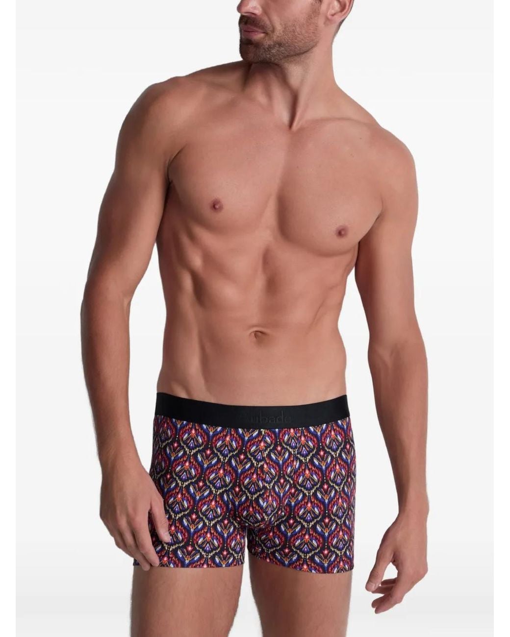 Aubade Purple Ikat-Print Elasticated Boxers for men