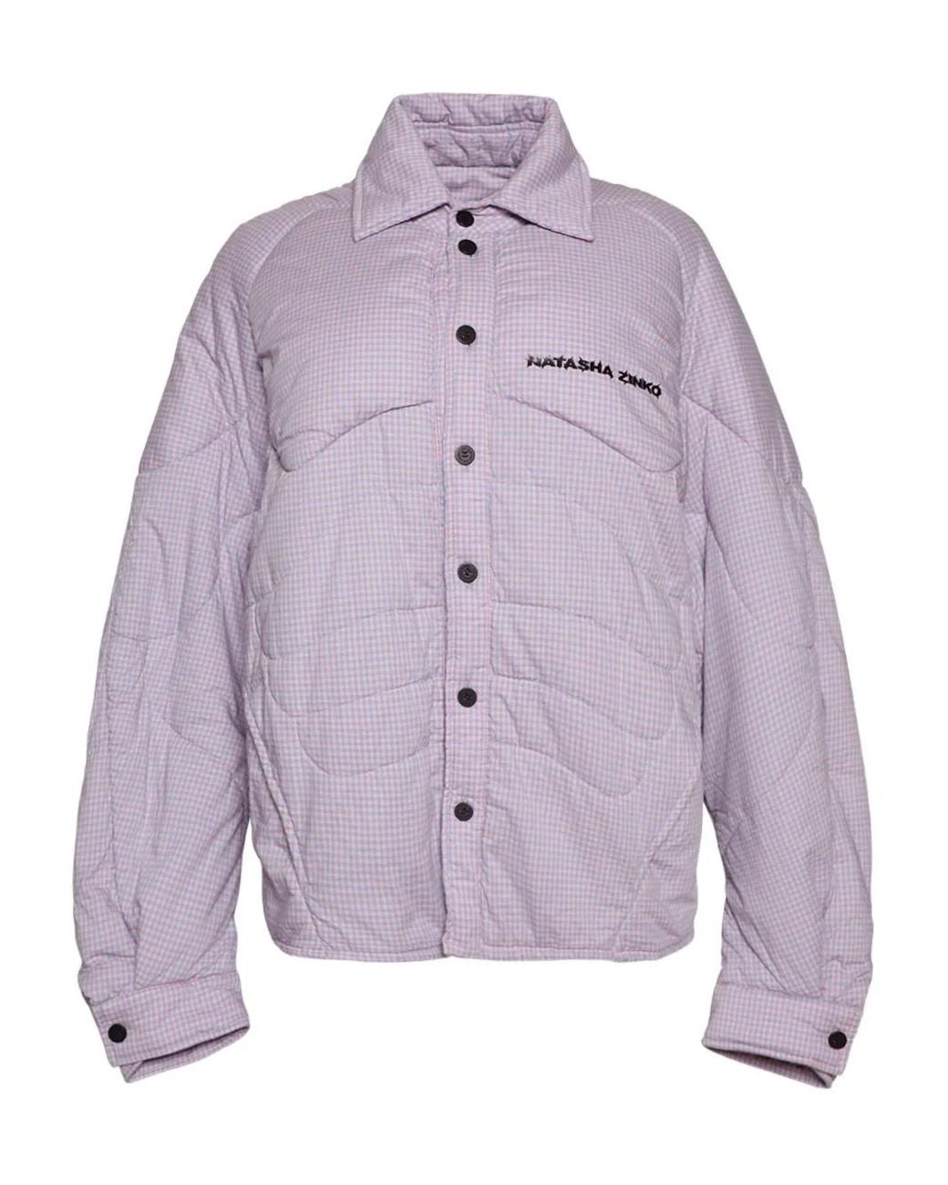 Natasha Zinko Purple Cotton Quilted Jacket