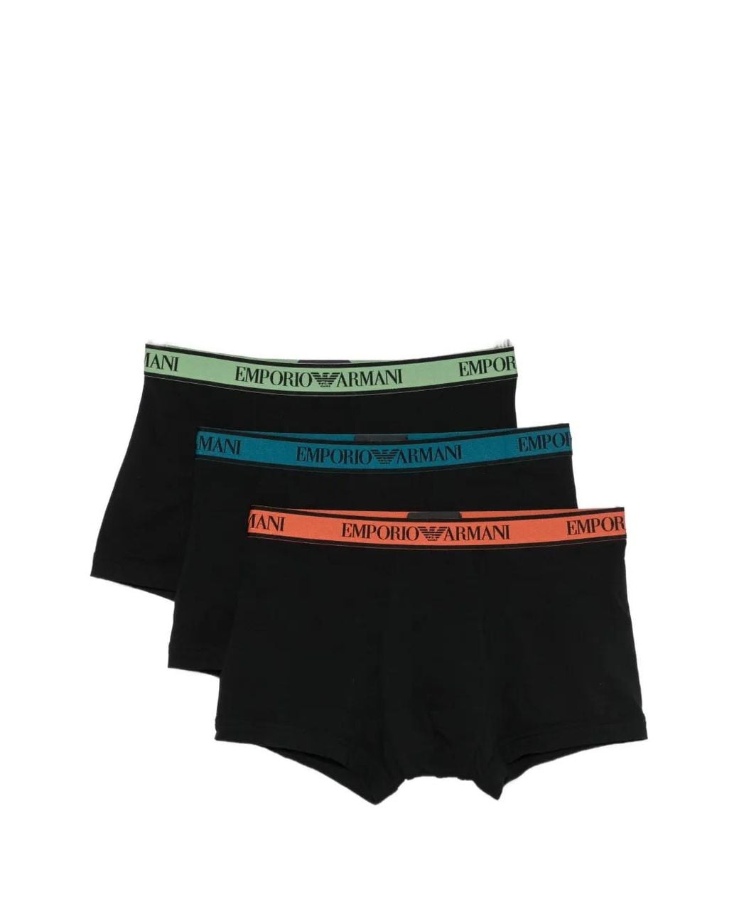 Emporio Armani Black Logo-Waistband Boxers (Pack Of Three) for men