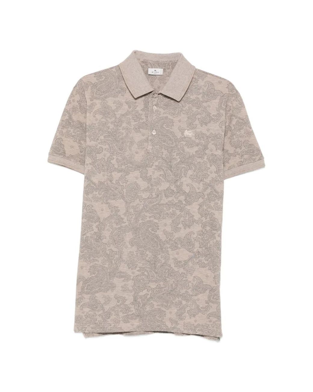 Etro Gray Polo À Imprimé Cachemire for men
