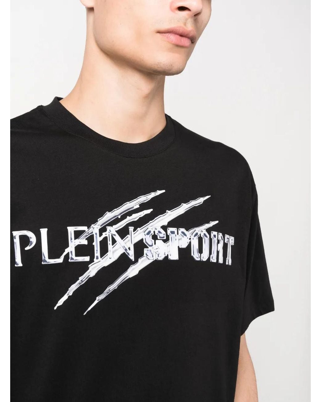 Philipp Plein Black Graphic-Print Cotton T-Shirt for men
