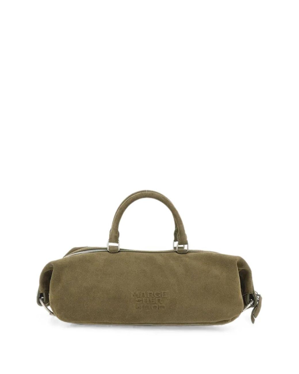 MARGE SHERWOOD Green Dumpling Ew Suede Tote Bag