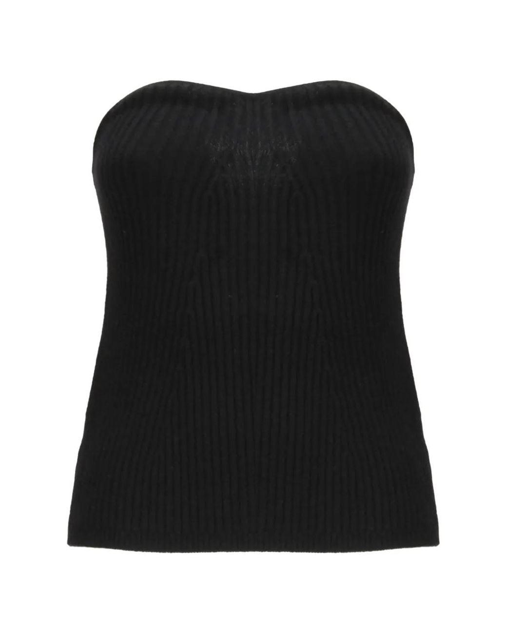 IRREPLACEABLE Black Ribbed-Knit Strapless Top