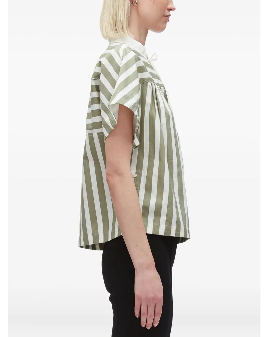 3.1 Phillip Lim White Striped Tie-Neck Top