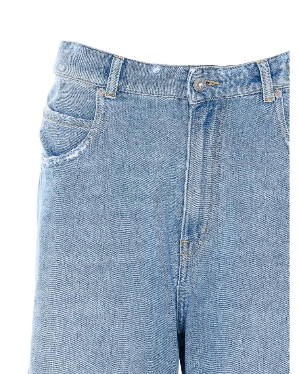 TRUE AVENUE Blue Marta Used-Effect Straight-Leg Jeans