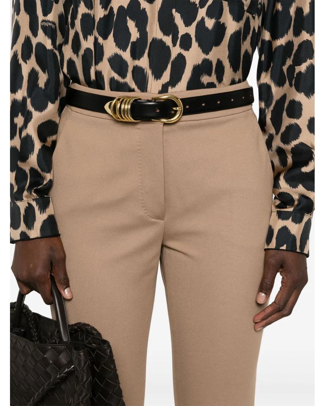 Max Mara Viscose Jersey Broek in het Natural