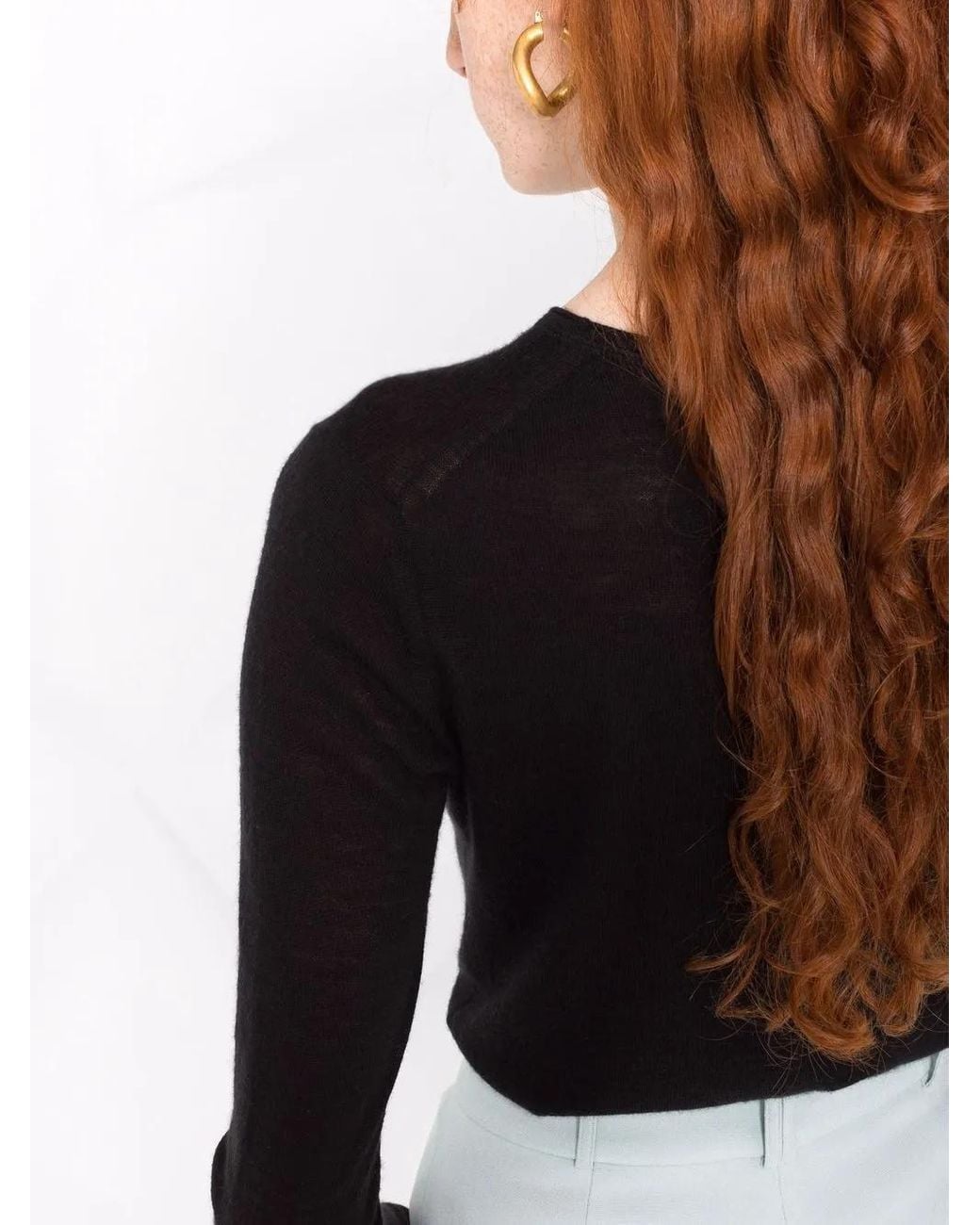 Dorothee Schumacher Black Fine-Knit Cashmere Sweater