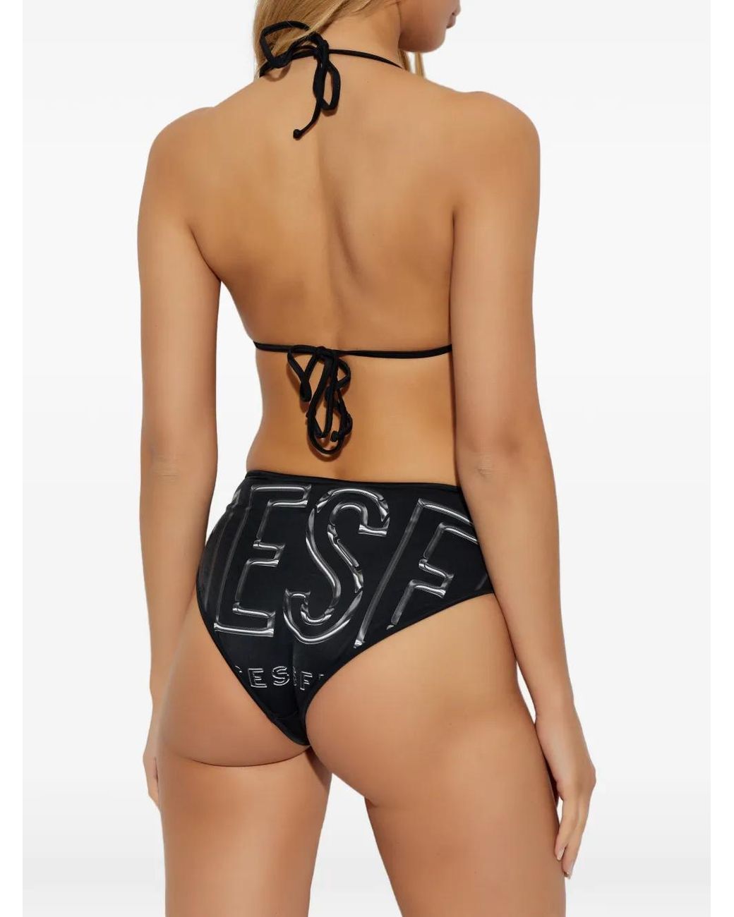 DIESEL Black Logo Bikini Bottoms