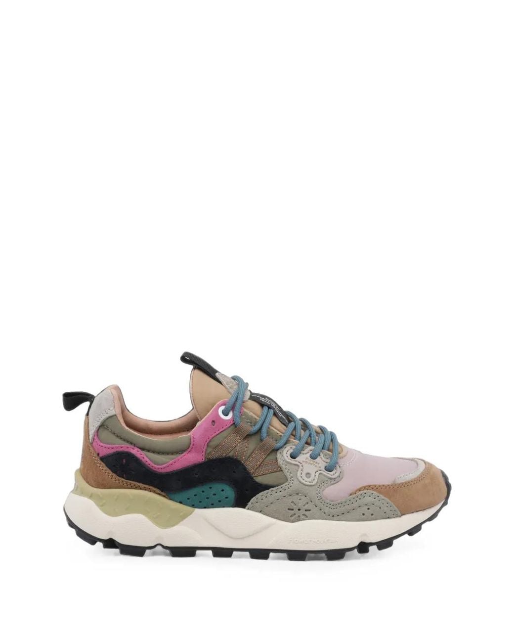 Flower Mountain White Yamano 3 Suede-Panelled Low-Top Sneakers