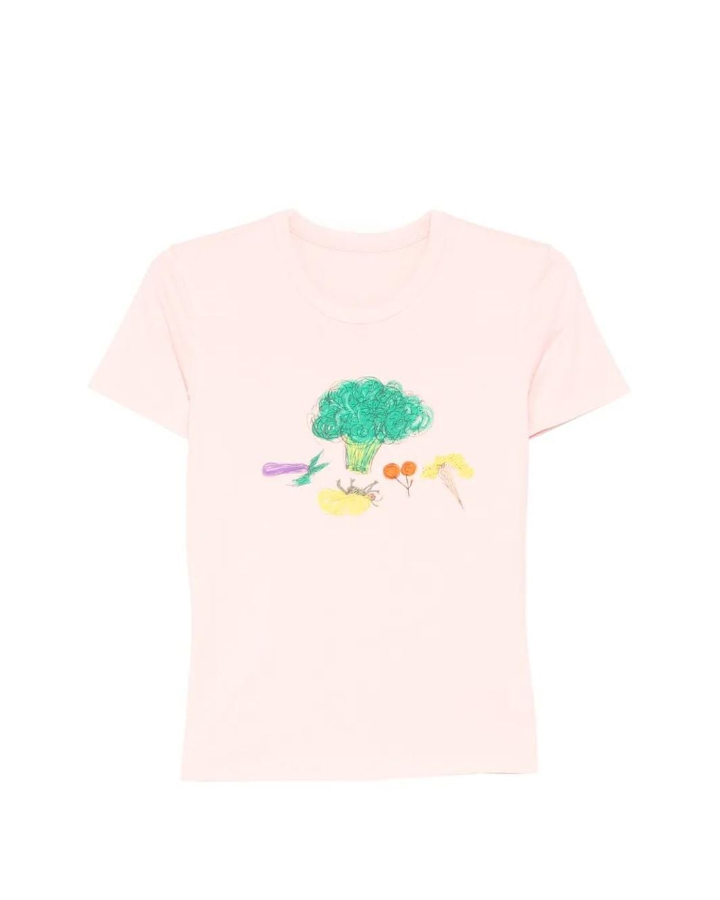 JNBY Pink Graphic-Print Fitted T-Shirt