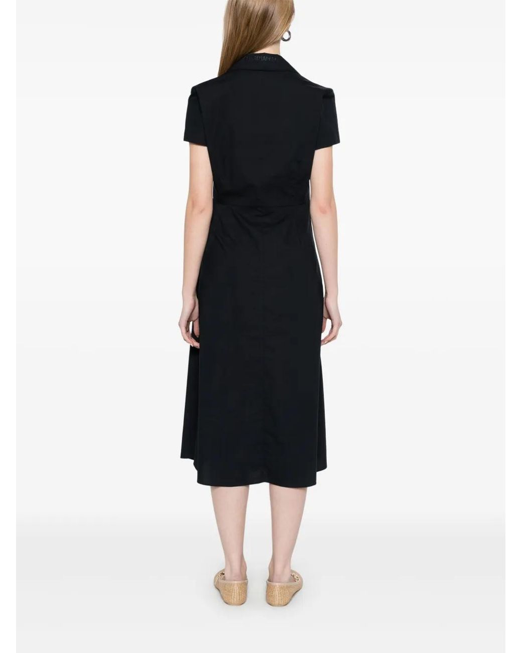 Patrizia Pepe Black Wrap Midi Dress