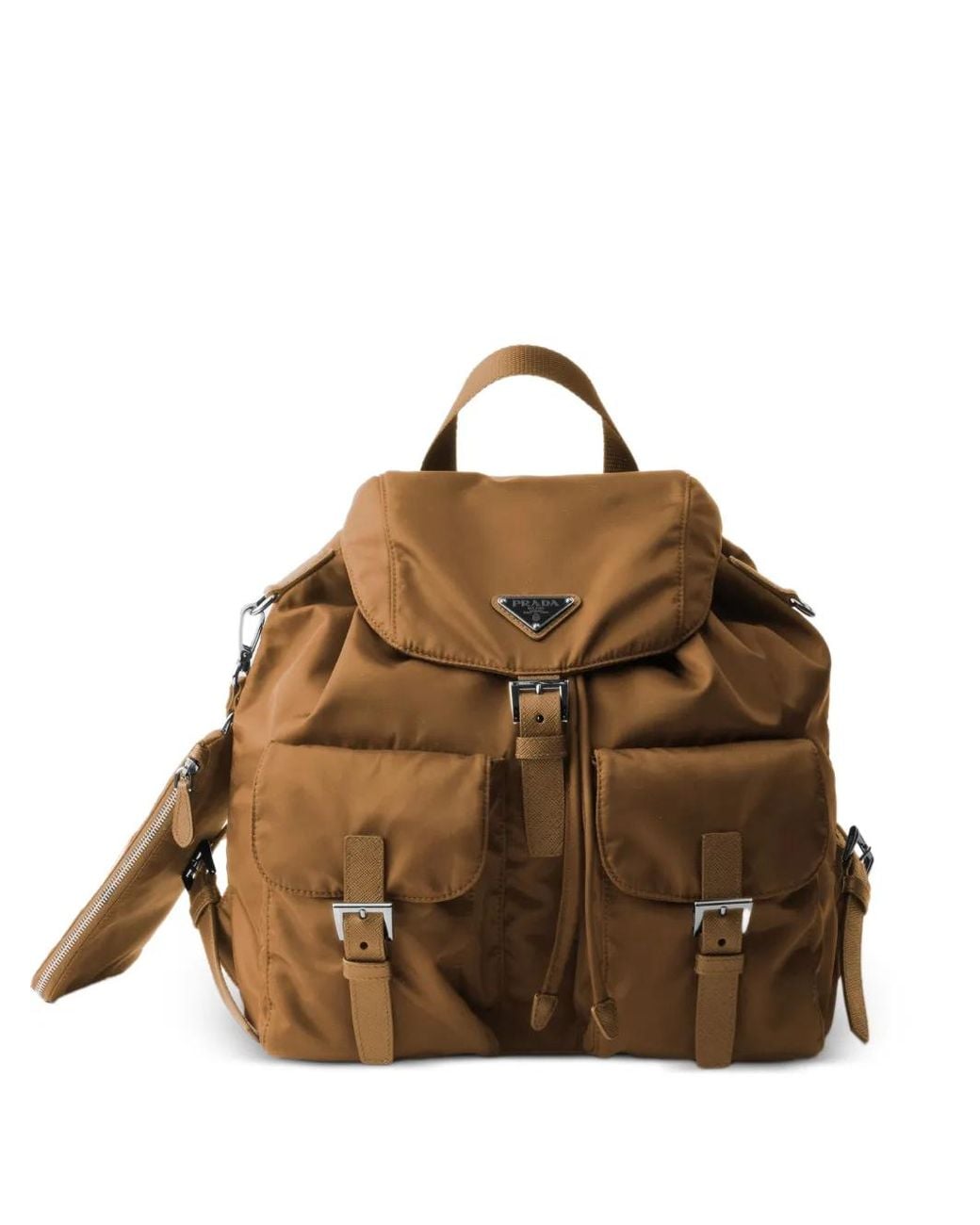 Prada Brown Medium Re-Nylon Backpack With Pouch