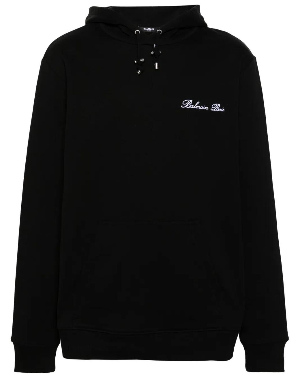 Balmain Black Iconic Cotton Hoodie for men