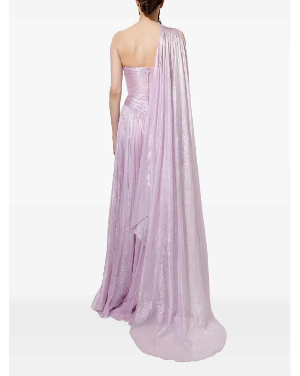 IRIS SERBAN Purple One-Shoulder Floral-Detail Dress