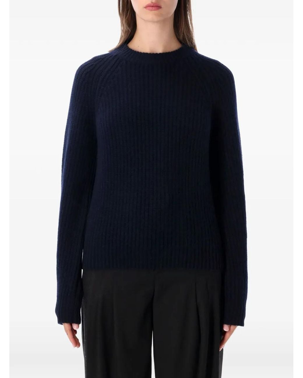 Lisa Yang Blue Pullover Mit Raglanärmeln