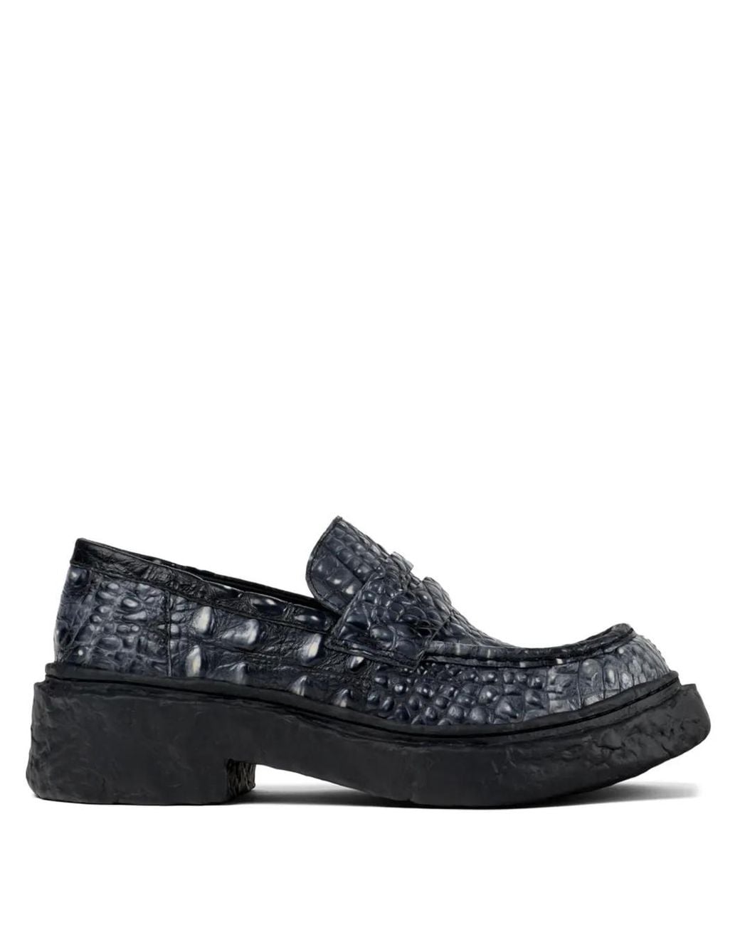 CAMPERLAB Black Vamonos Croc-Effect Leather Loafers
