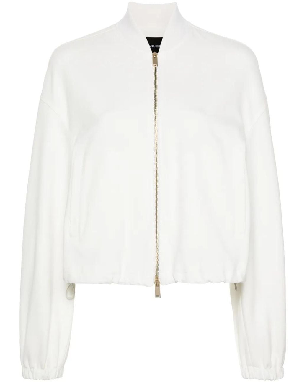Fabiana Filippi White Jersey Bomber Jacket