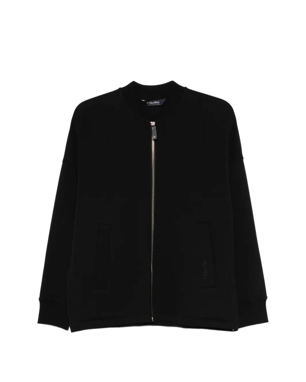 Max Mara Black Smmradioso Zip-Up Bomber Jacket