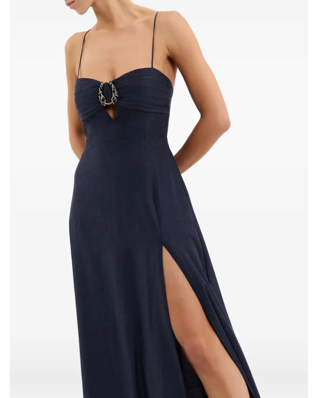 Rebecca Vallance Buckle-Detail Maxi Dress in Blue | Lyst UK