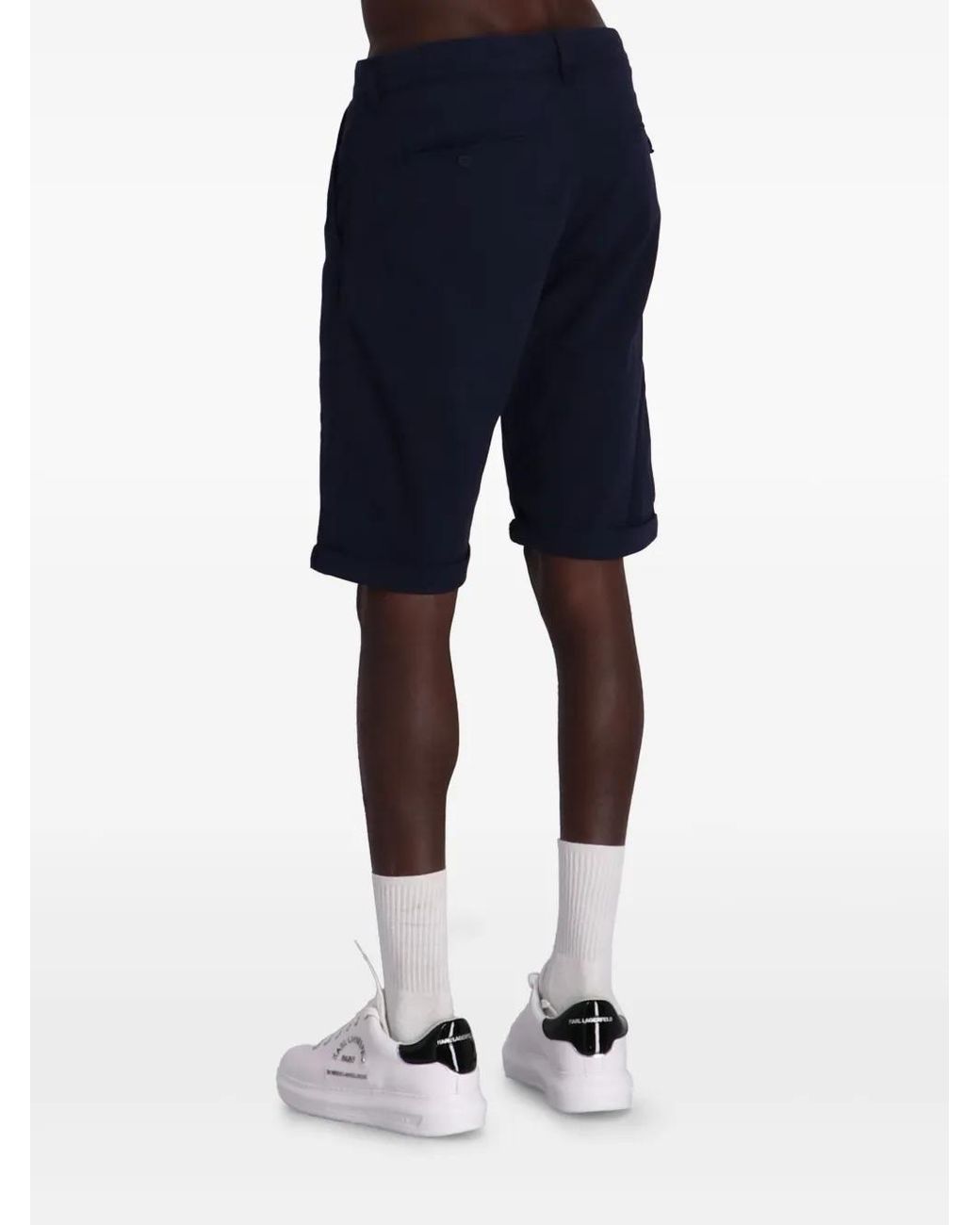 Karl Lagerfeld Blue Cotton Chino Shorts for men