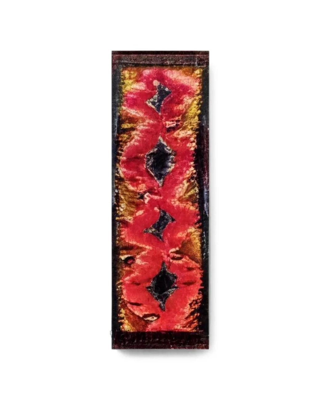 Pierre Louis Mascia Red Kanadas Geometric Patchwork-Print Fringed Scarf