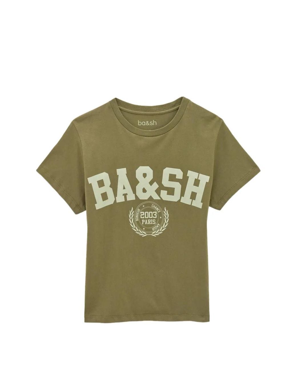 Ba&sh Green Logo-Print Crew-Neck T-Shirt