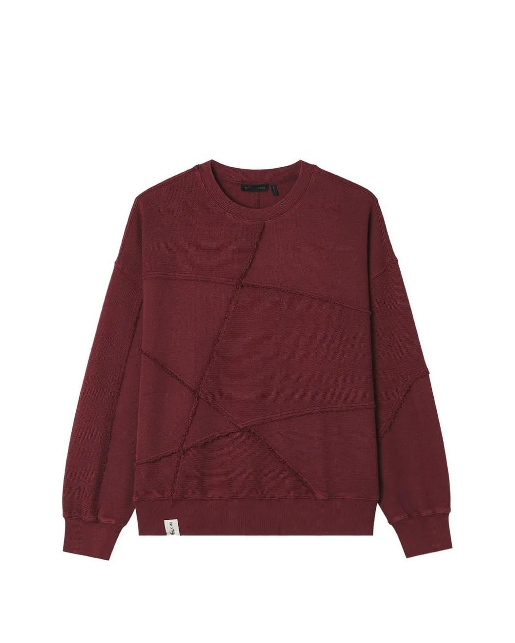 FIVE CM Red Patchwork Raw-Edge Sweatshirt for men