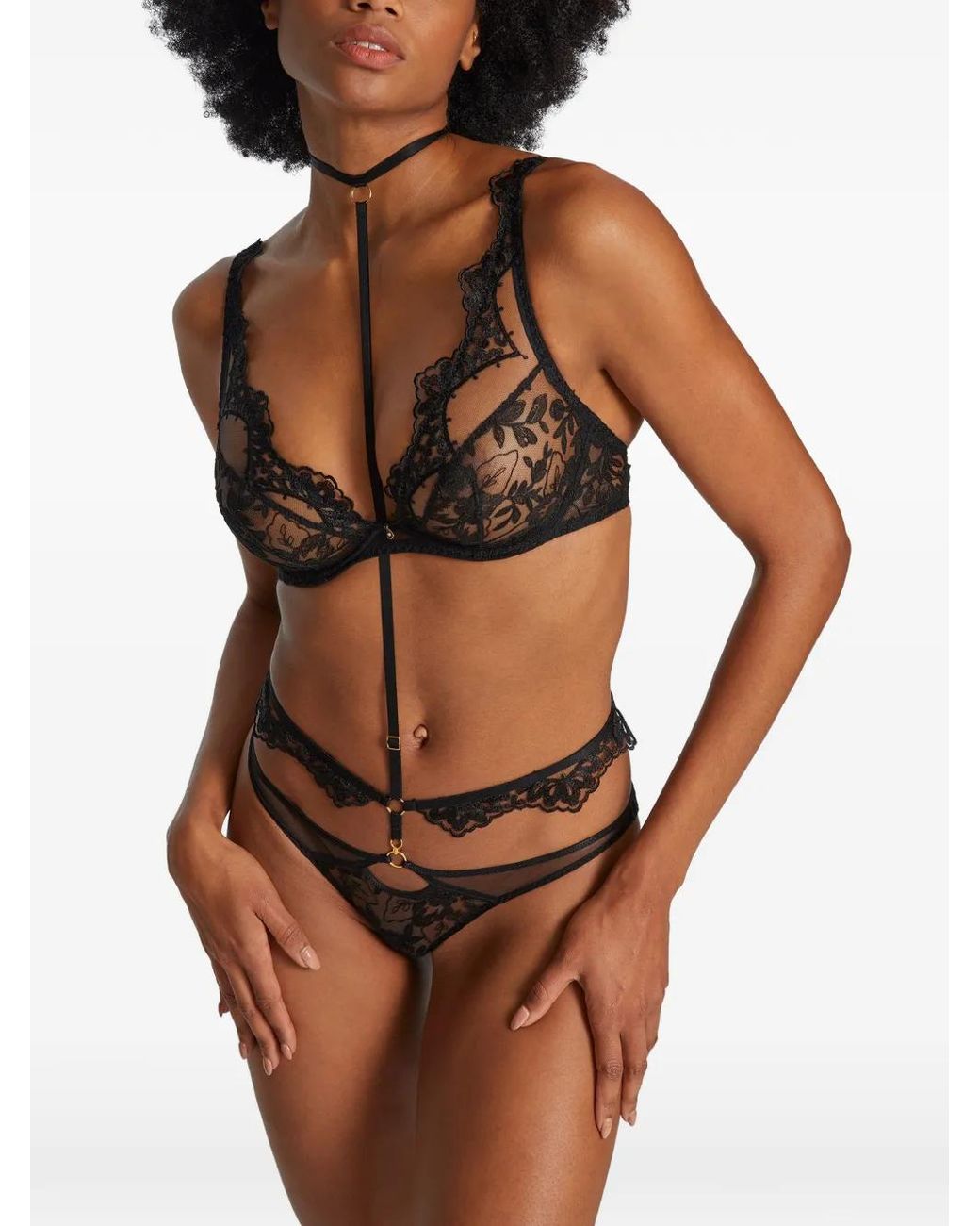 Aubade Black After Midnight Embroidered Triangle Bra