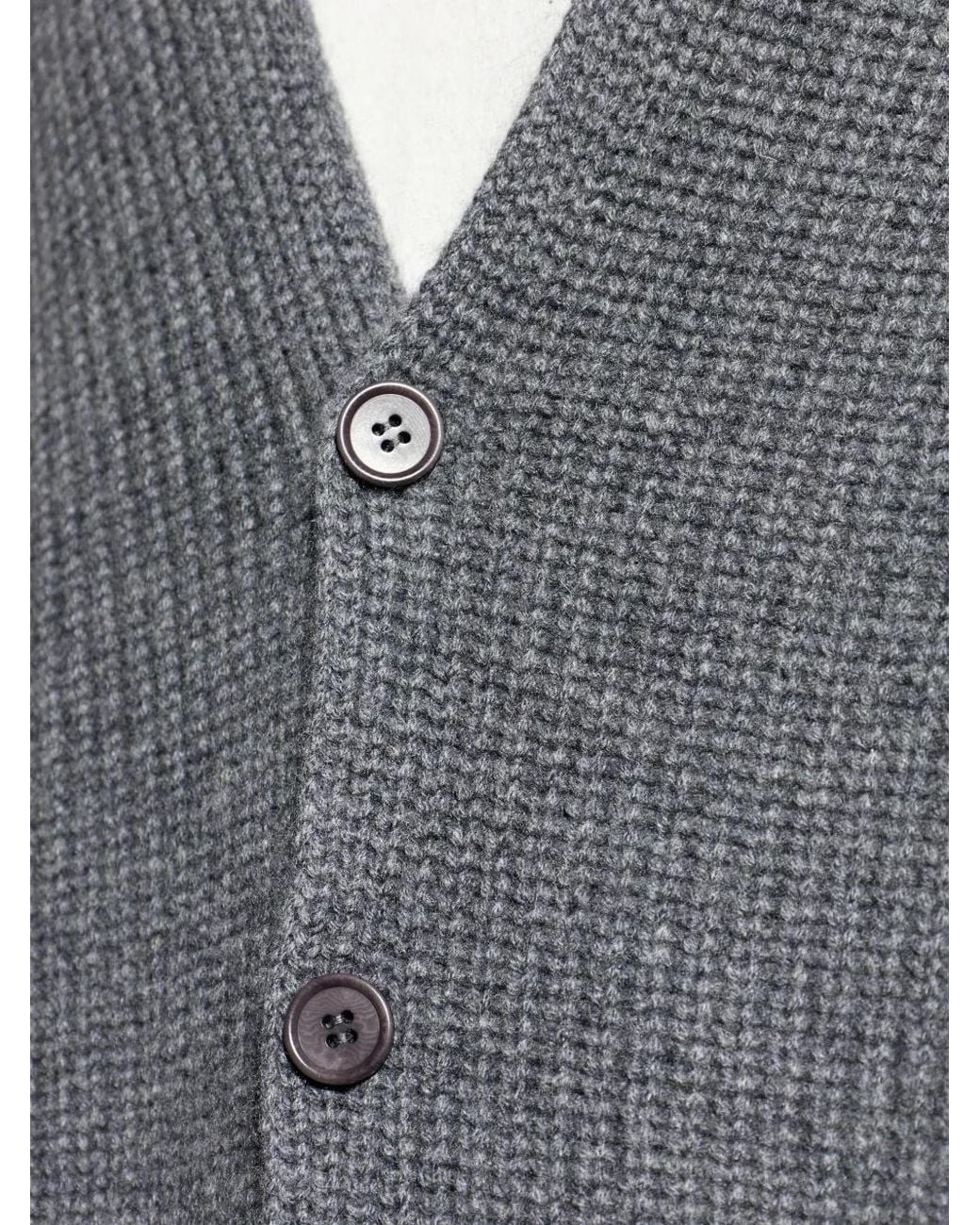 Lisa Yang Gray Leander Ribbed Button Cardigan for men