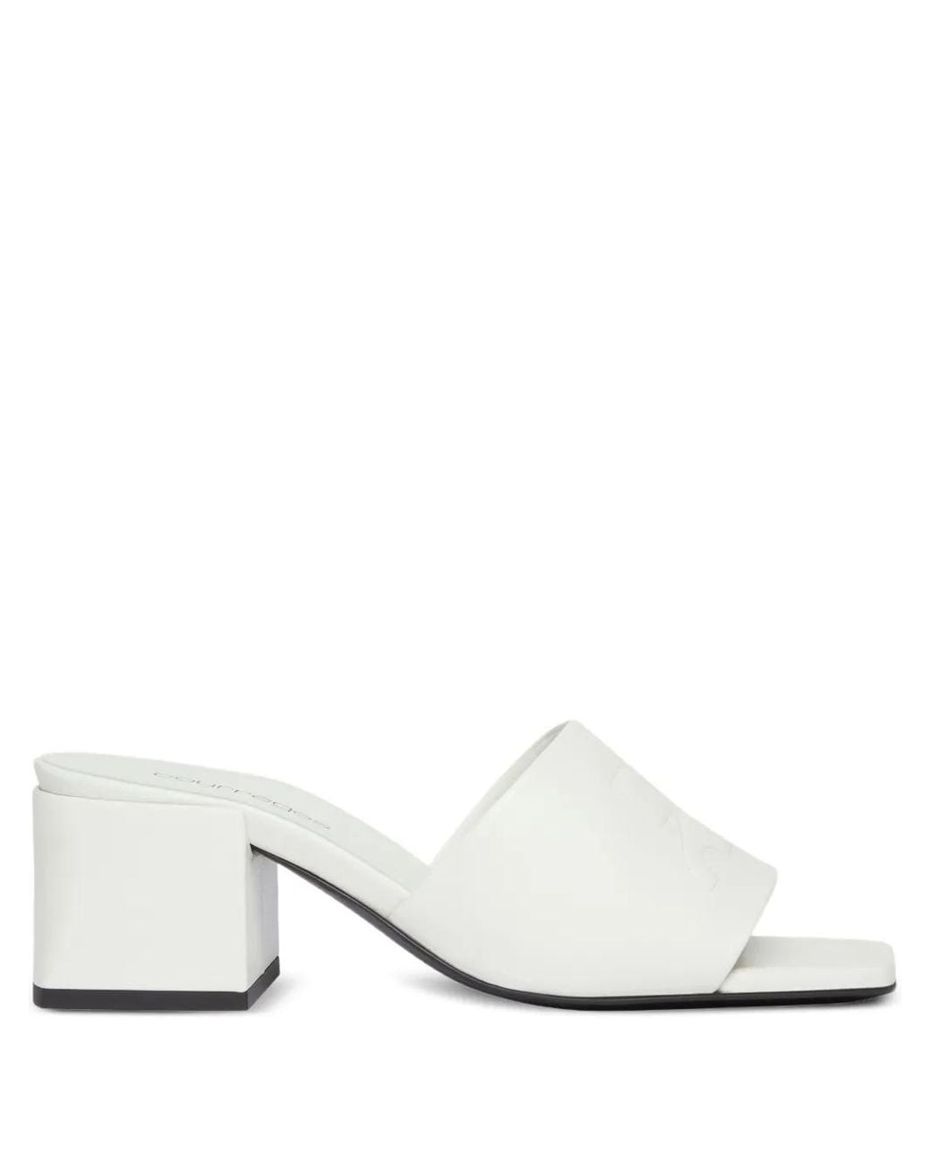 Courreges White 55Mm Leather Block-Heel Sandals
