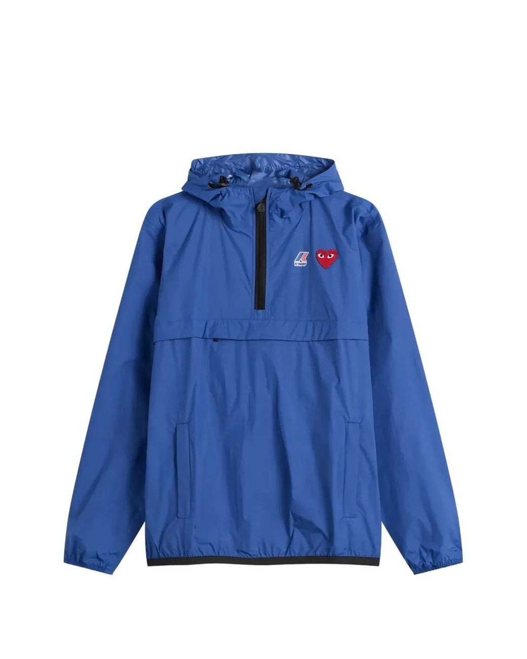 COMME DES GARÇONS PLAY Blue X K-Way Heart-Patch Hooded Jacket