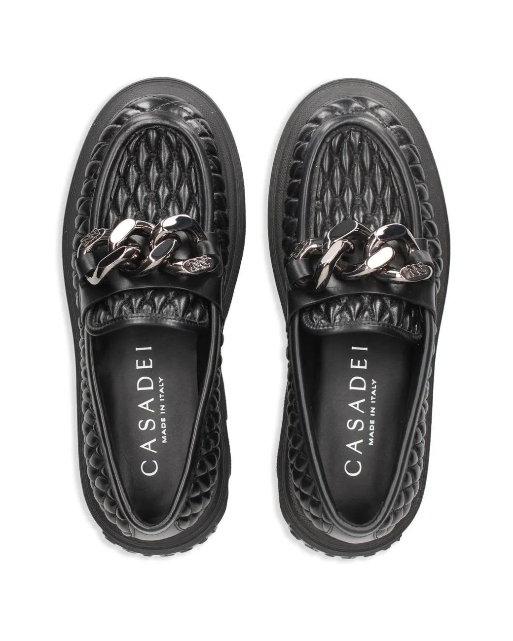 Casadei Black Quilted Loafers