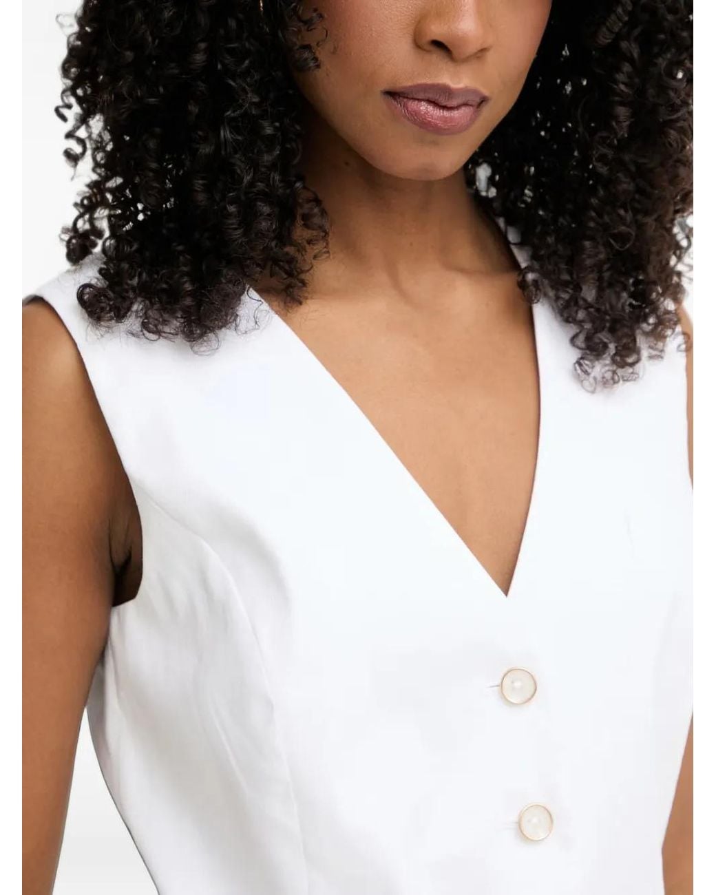 Guess White Linen Vest