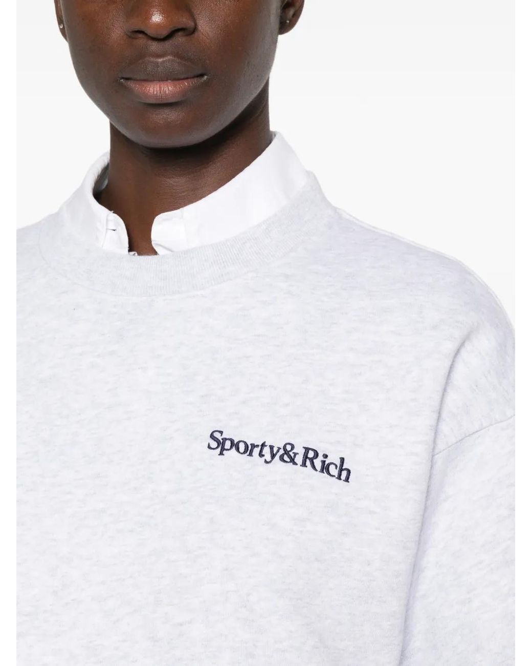Sporty & Rich White Logo-Embroidered Sweater