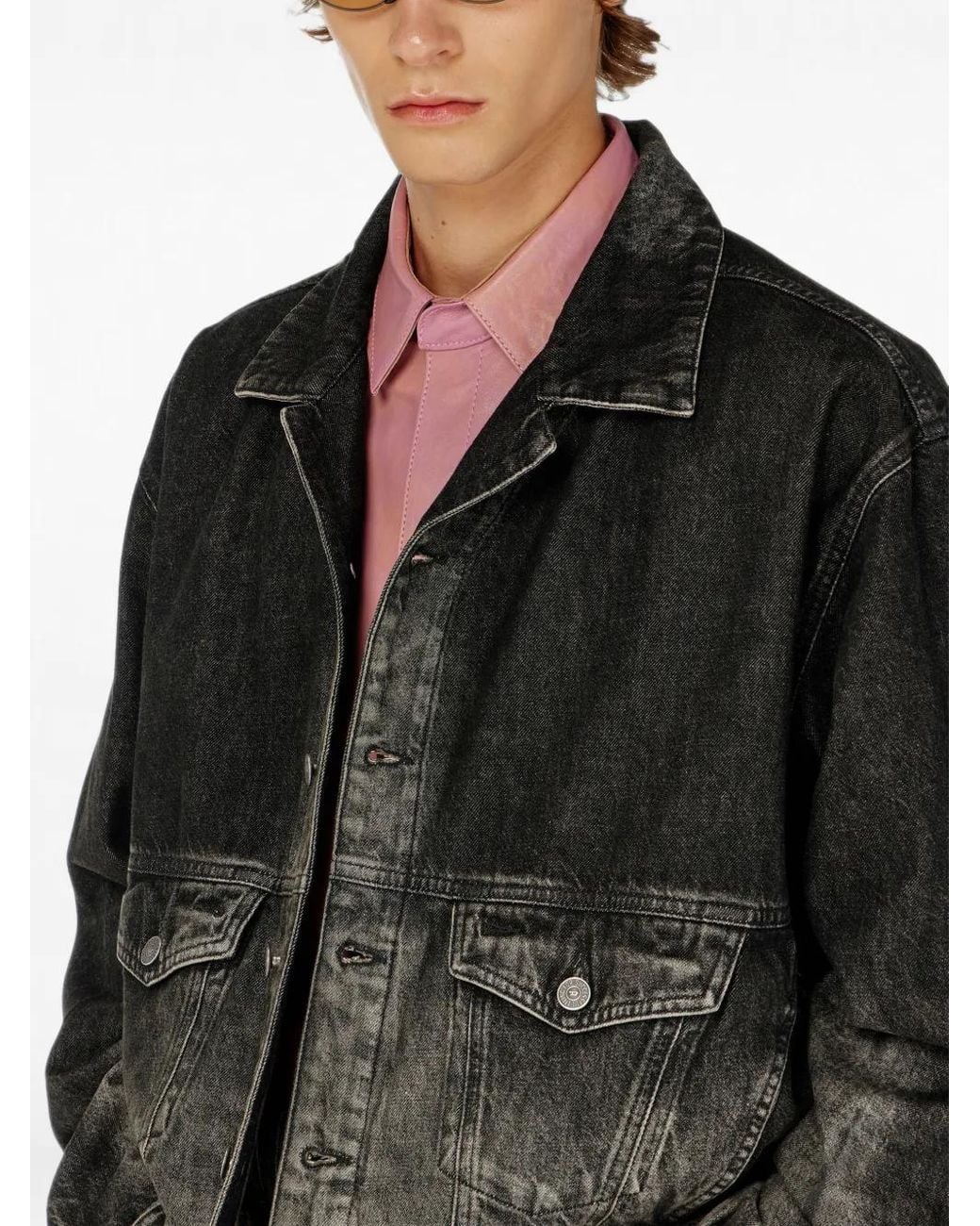 DIESEL Black Trucker Jacket for men