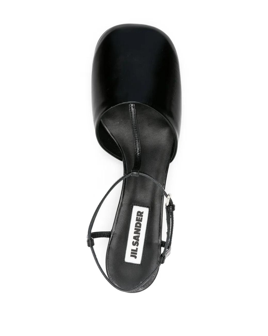 Jil Sander Black T-Bar Slingback