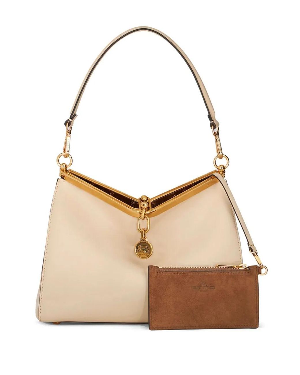 Etro White Vela Leather Shoulder Bag