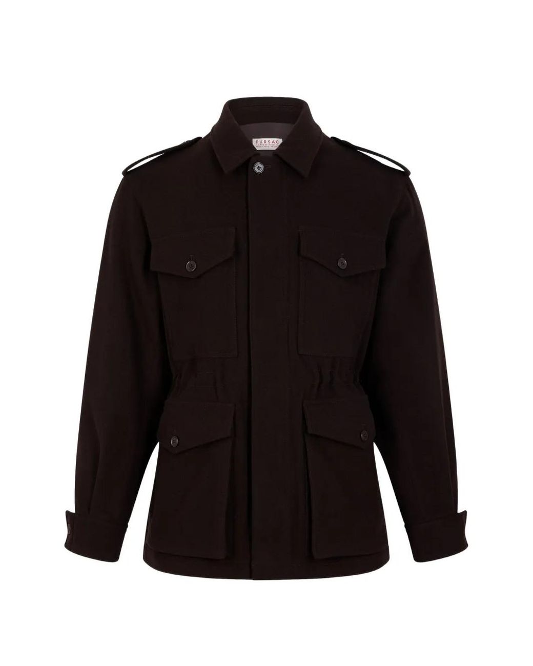 Fursac Black Four-Pocket Epaulette Jacket for men