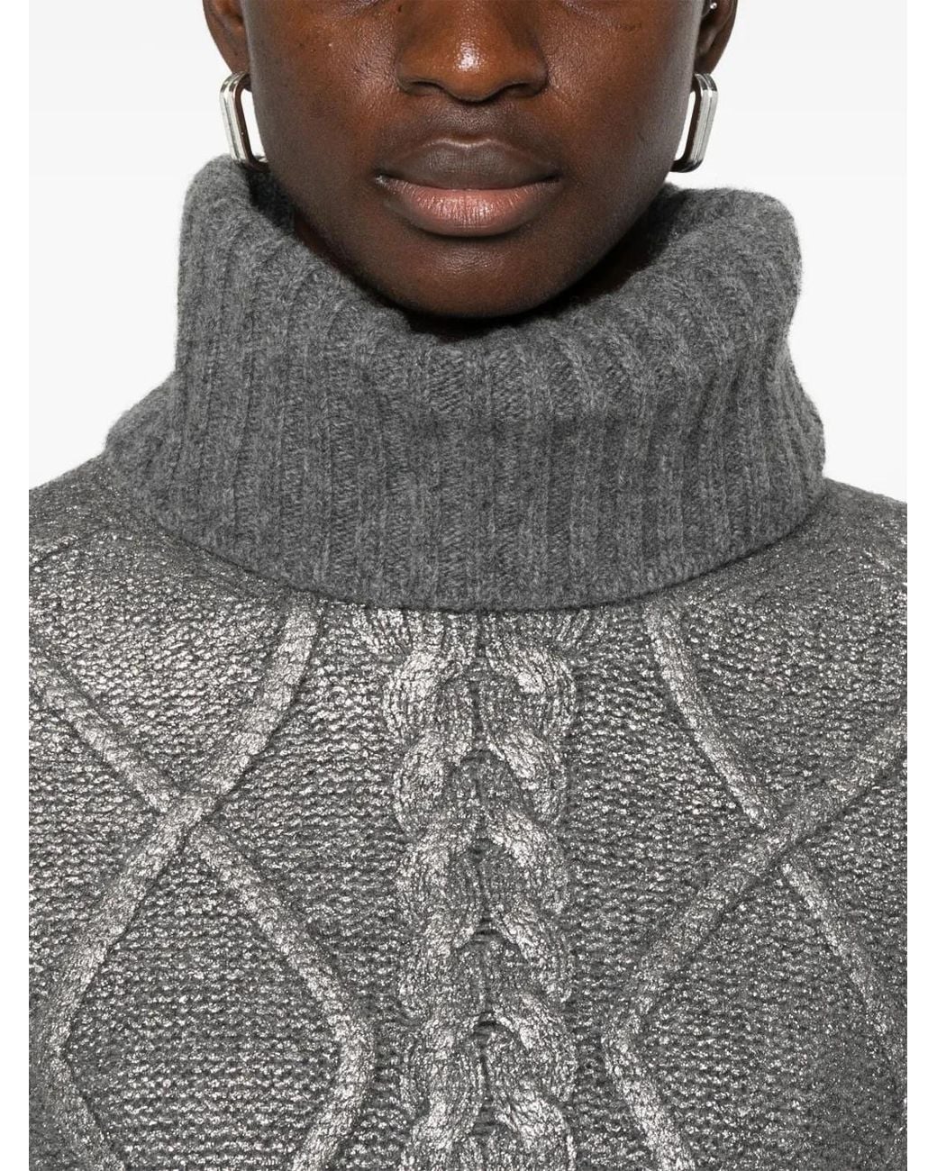 Herno Trui Met Lamé-Effect in het Gray