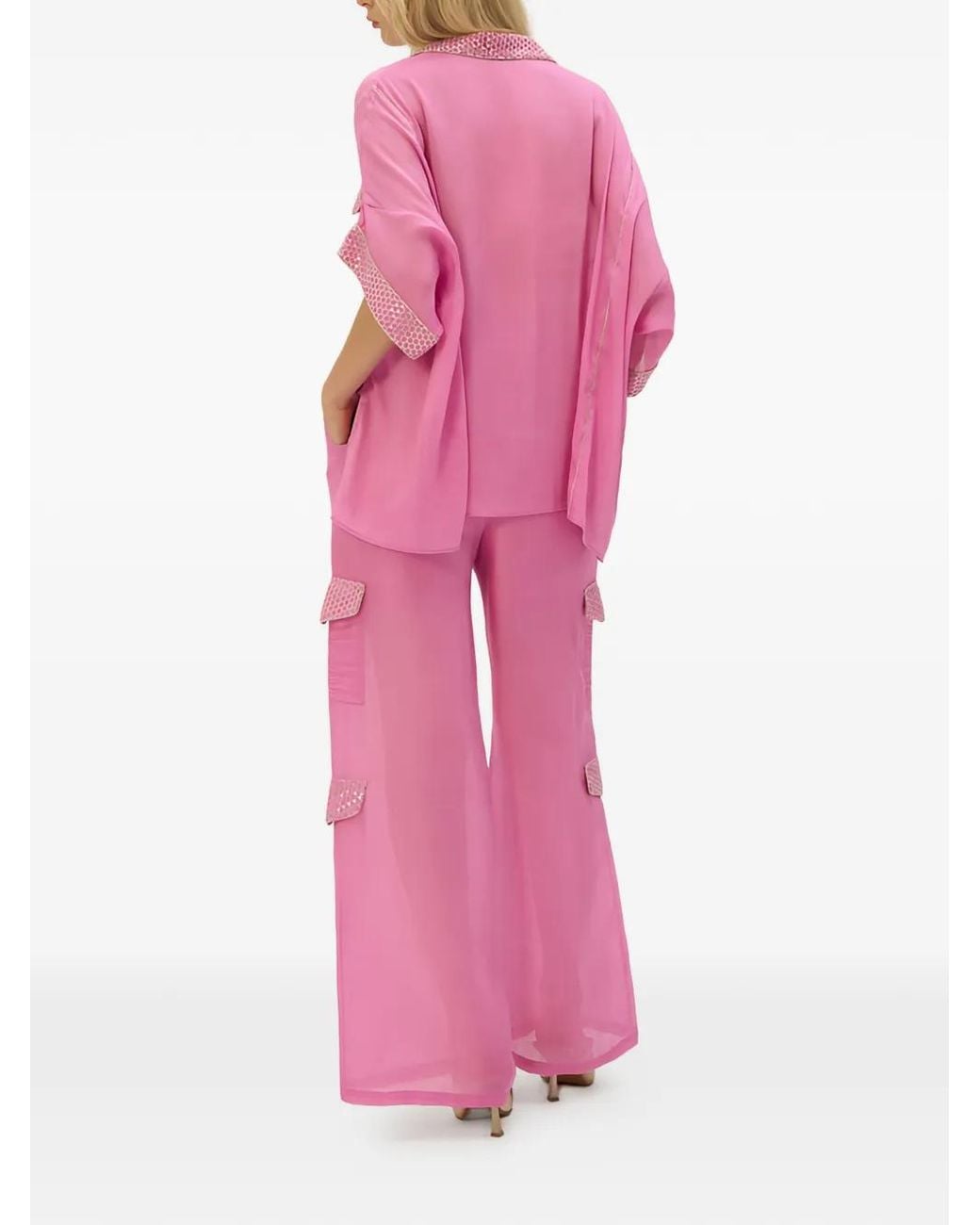 SANA OSMANI Pink Sage Cargo-Pockets Trousers Set