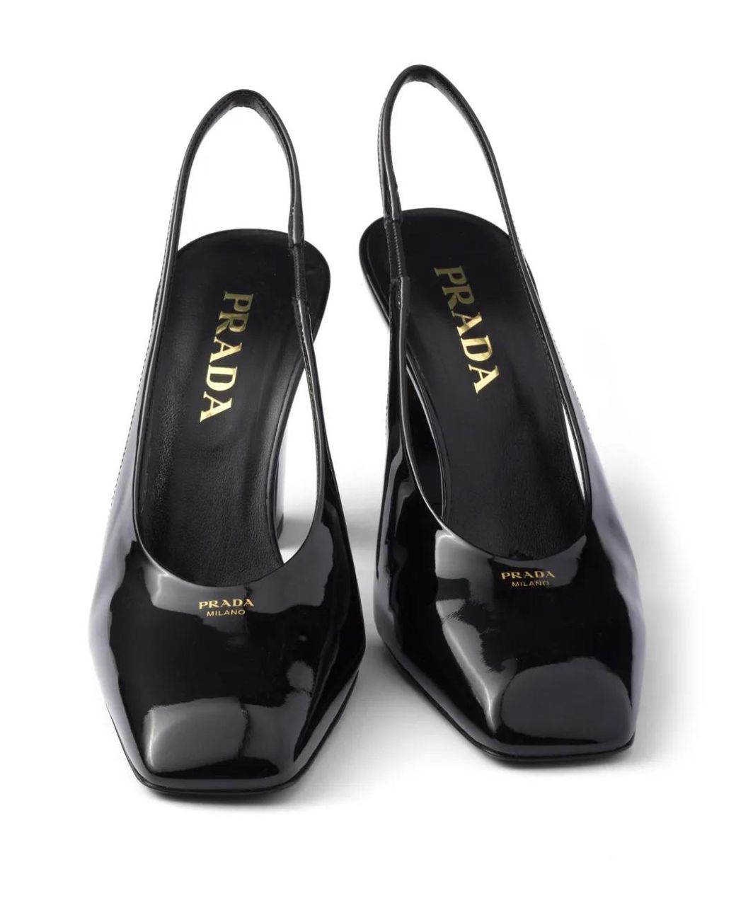 Prada Black 85Mm Leather Slingback Pumps