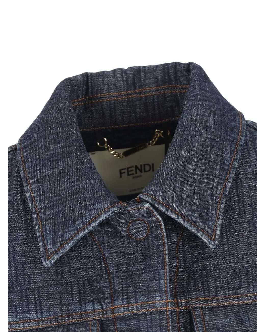 Chaqueta Corta Con Monograma Fendi de color Blue