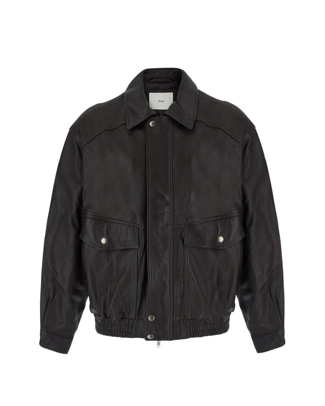 DUNST Black Leather Bomber Jacket