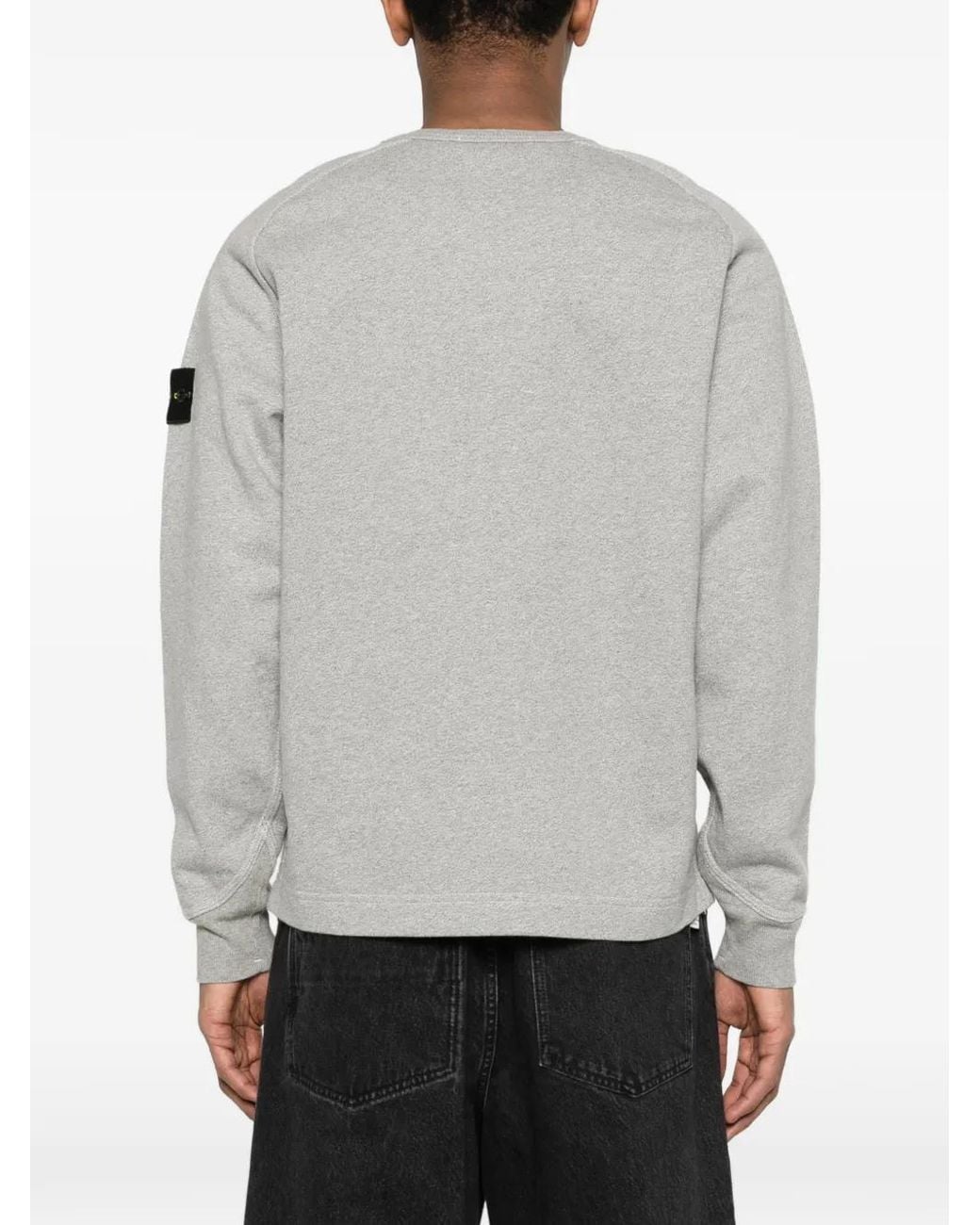 Stone Island Gray 6100022 Melange Fleece Sweatshirt for men
