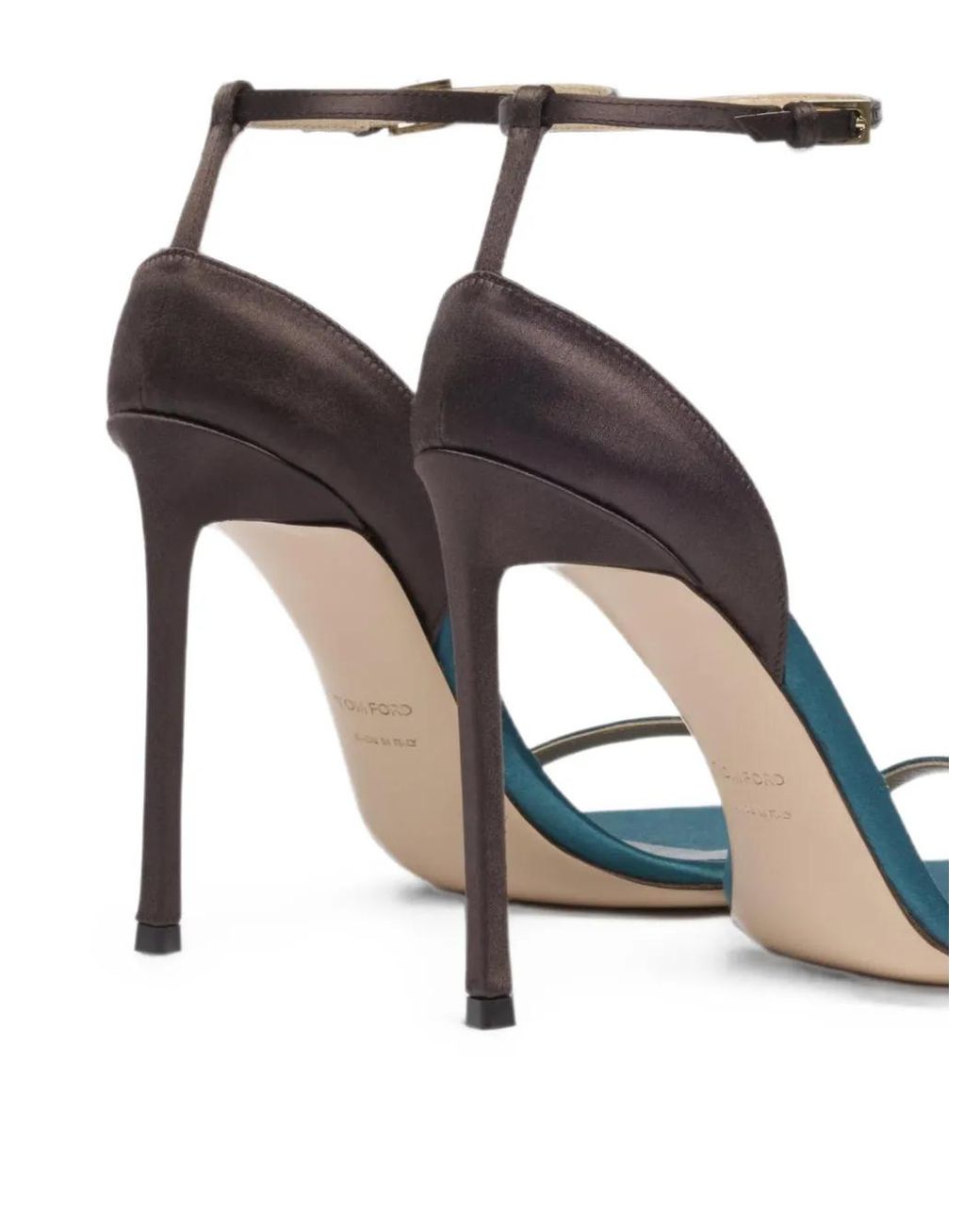Tom Ford Blue Satin Vertigo Ankle Strap Sandals