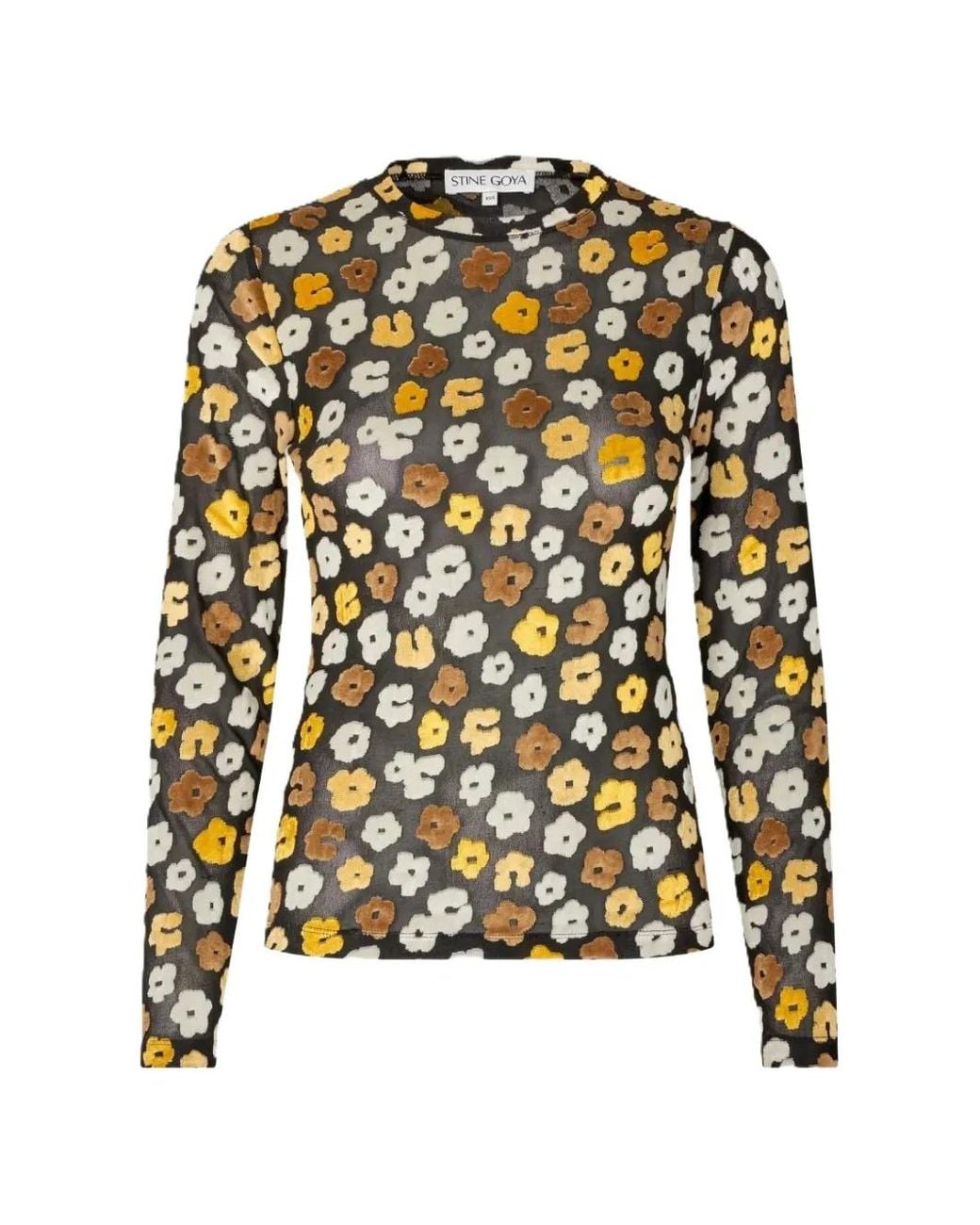 Stine Goya Black Petal Polka Top