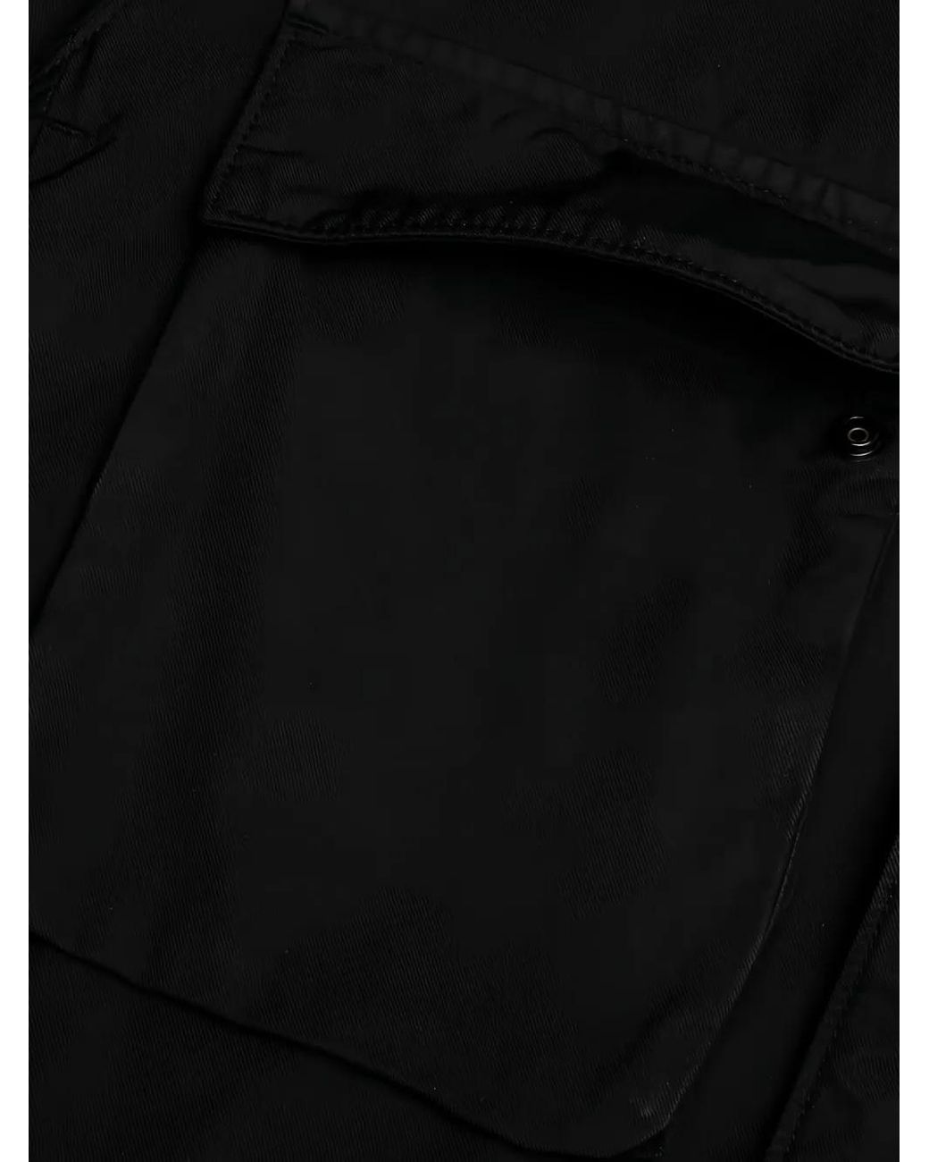 Stone Island Black Compass-Badge Flap-Pockets Jacket for men
