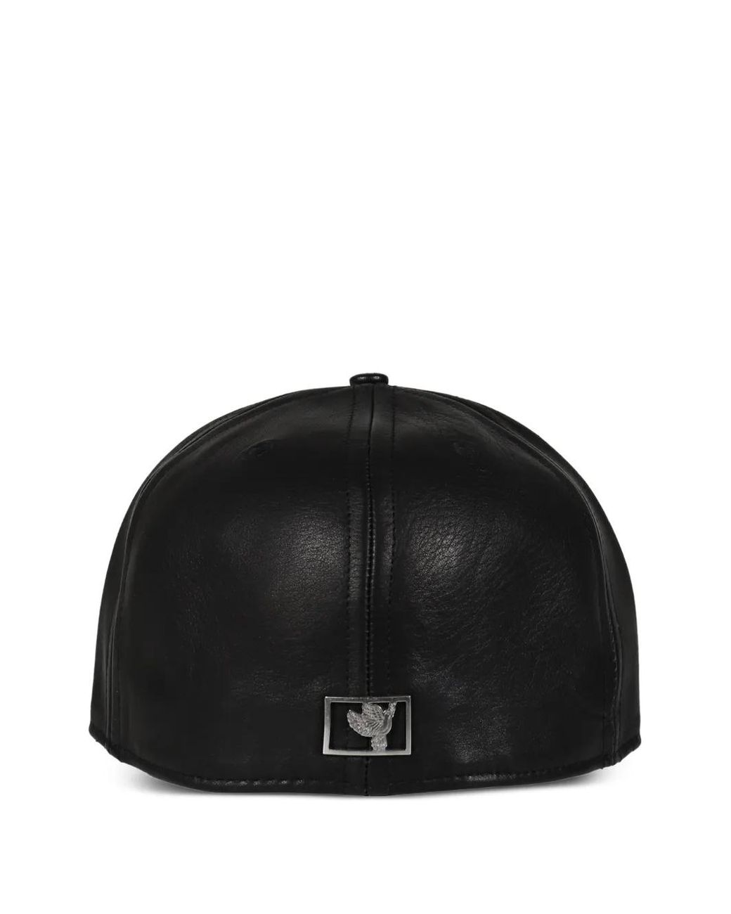 Earthling Collective Black Logo-Plaque Leather Cap for men
